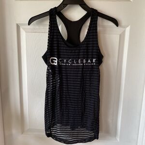 Cyclebar Black Striped Tank Top